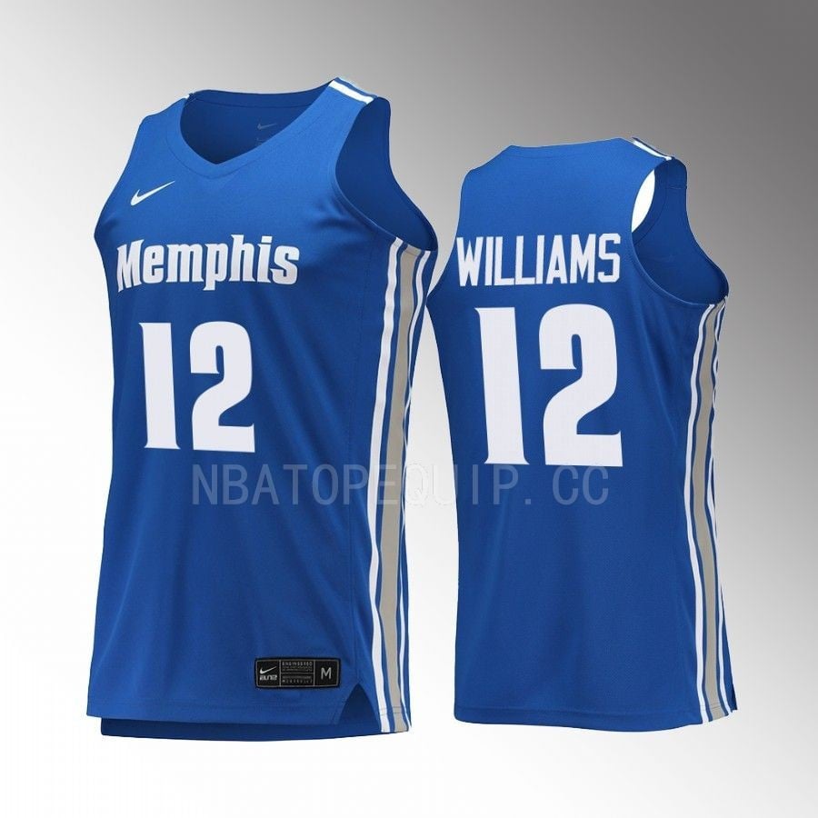 Memphis Tigers Deandre Williams 12 Jersey College Basketball Royal Uniform