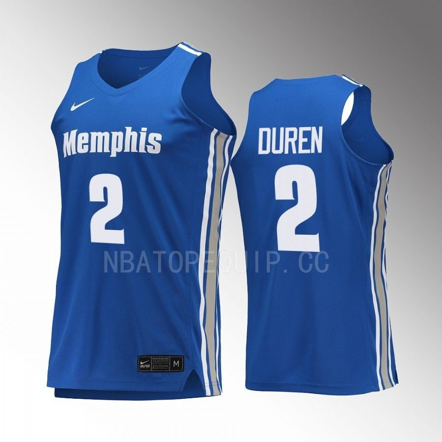 Memphis Tigers Jalen Duren 2 Jersey College Basketball Royal Uniform