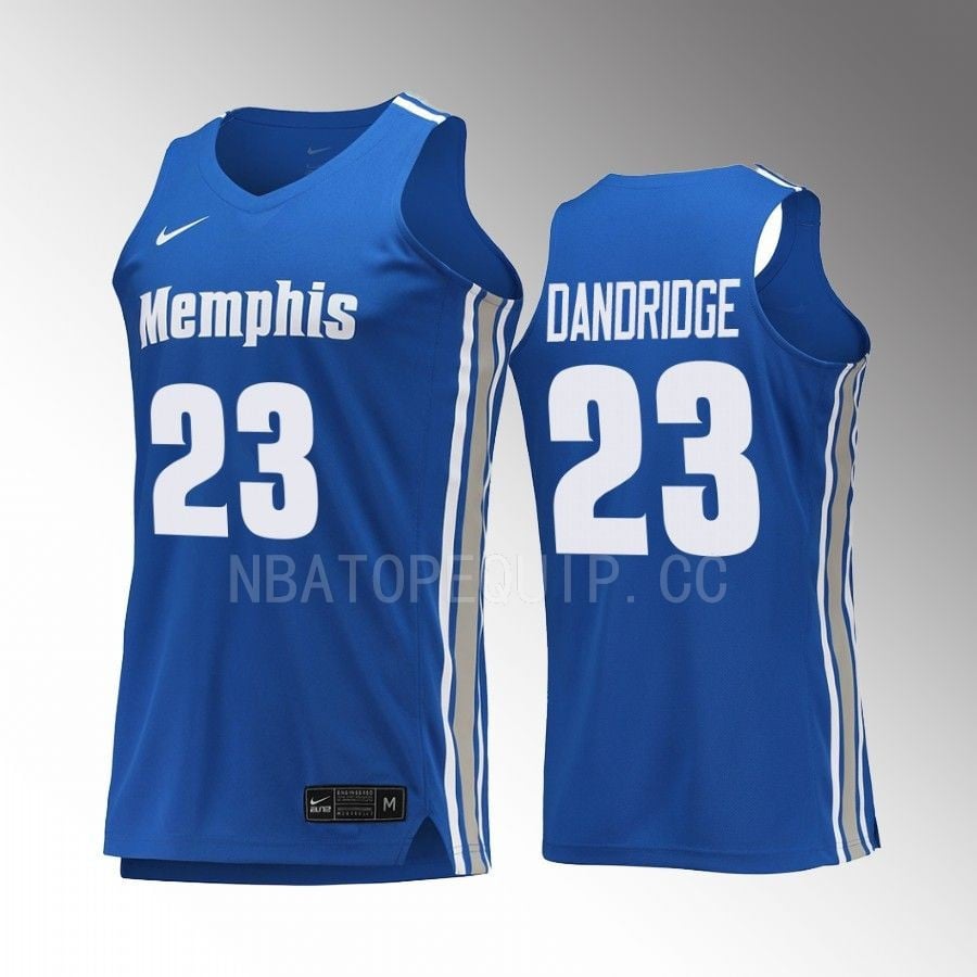 Memphis Tigers Malcolm Dandridge 23 Jersey College Basketball Royal Uniform
