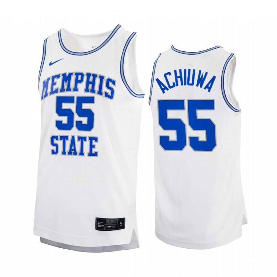 Memphis Tigers Precious Achiuwa 55 Jersey Retro White Basketball Uniform