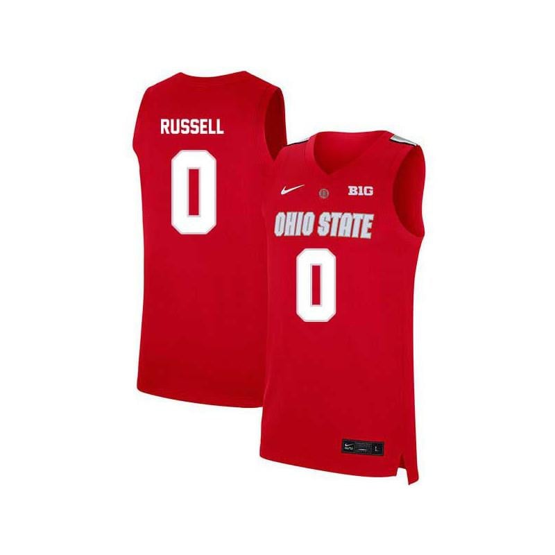 Men 0 Dangelo Russell Red Elite Ohio State Buckeyes Basketball Jersey