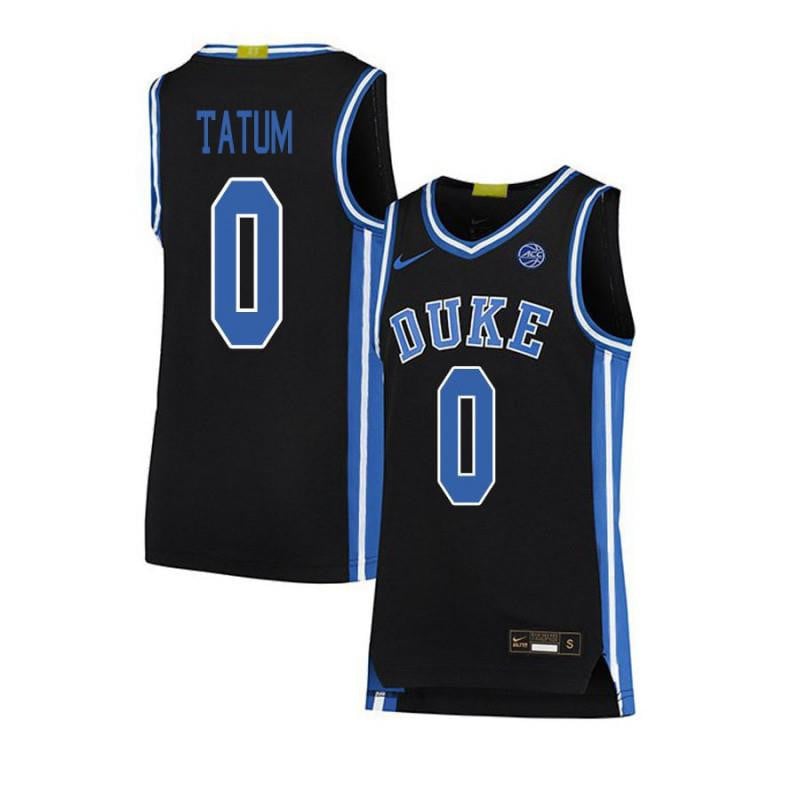 Men 0 Jayson Tatum Black Elite Duke Blue Devils Basketball Jersey