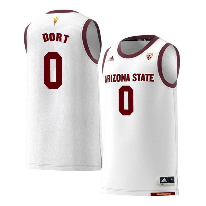Men 0 Luguentz Dort White Retro Arizona State Sun Devils Basketball Jersey