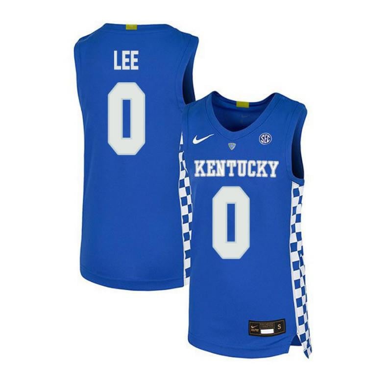 Men 0 Marcus Lee Royal Blue Elite Kentucky Wildcats Basketball Jersey