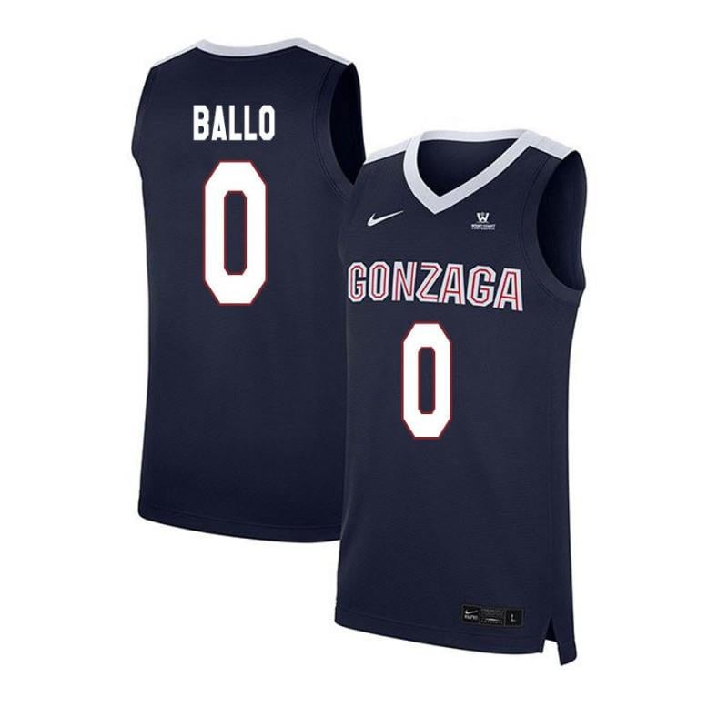 Men 0 Oumar Ballo Navy Elite Gonzaga Bulldogs Basketball Jersey