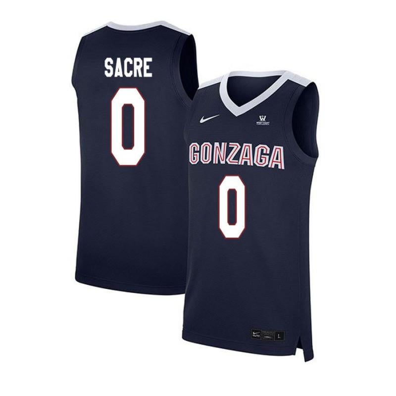Men 0 Robert Sacre Navy Elite Gonzaga Bulldogs Basketball Jersey