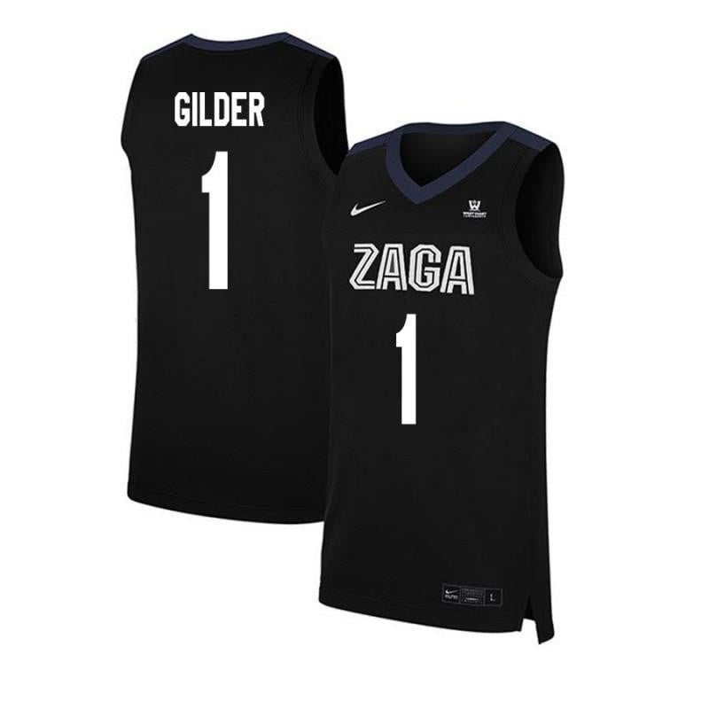 Men 1 Admon Gilder Black Elite Gonzaga Bulldogs Basketball Jersey