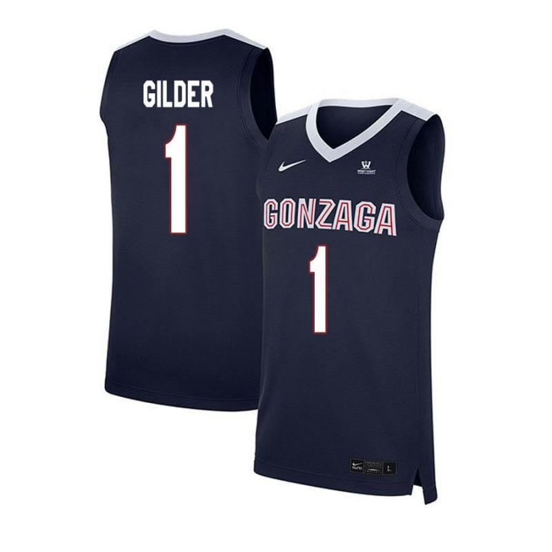Men 1 Admon Gilder Navy Elite Gonzaga Bulldogs Basketball Jersey