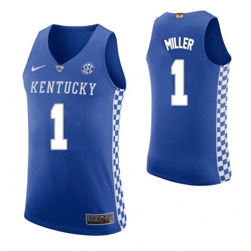 Men 1 Darius Miller Home Blue Elite Kentucky Wildcats Basketball Jersey