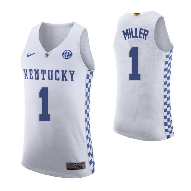 Men 1 Darius Miller Road White Elite Kentucky Wildcats Basketball Jersey