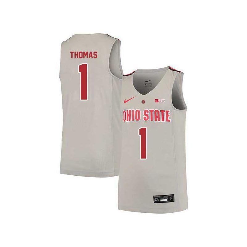 Men 1 Deshaun Thomas Gray Elite Ohio State Buckeyes Basketball Jersey