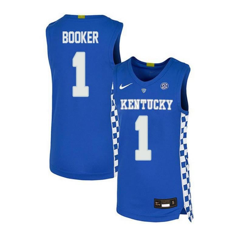 Men 1 Devin Booker Royal Blue Elite Kentucky Wildcats Basketball Jersey