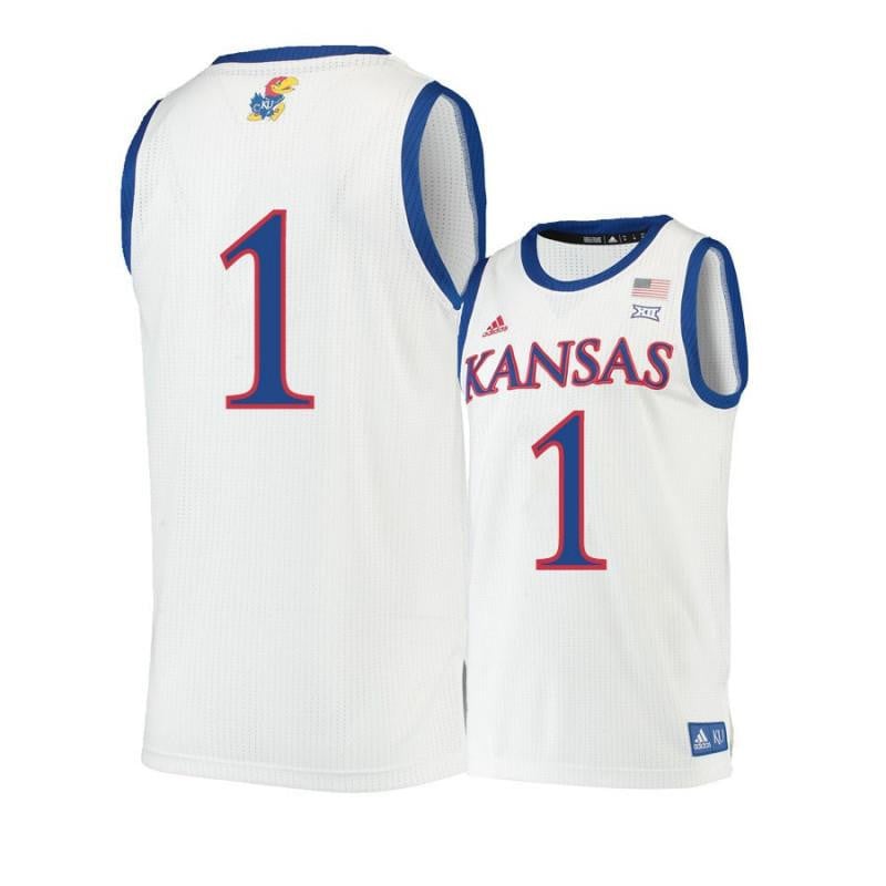 Men 1 Devon Dotson Beige Kansas Jayhawks Basketball Jersey