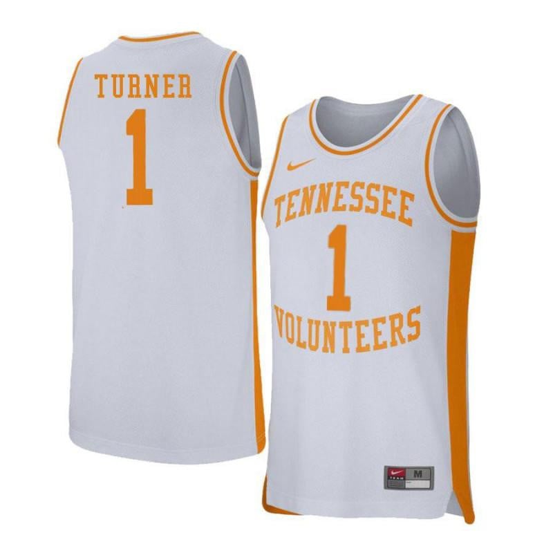 Men 1 Lamonte Turner White Retro Elite Tennessee Volunteers Basketball Jersey