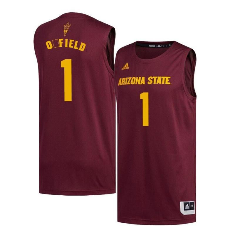Men 1 Maurice Ofield Maroon Arizona State Sun Devils Basketball Jersey