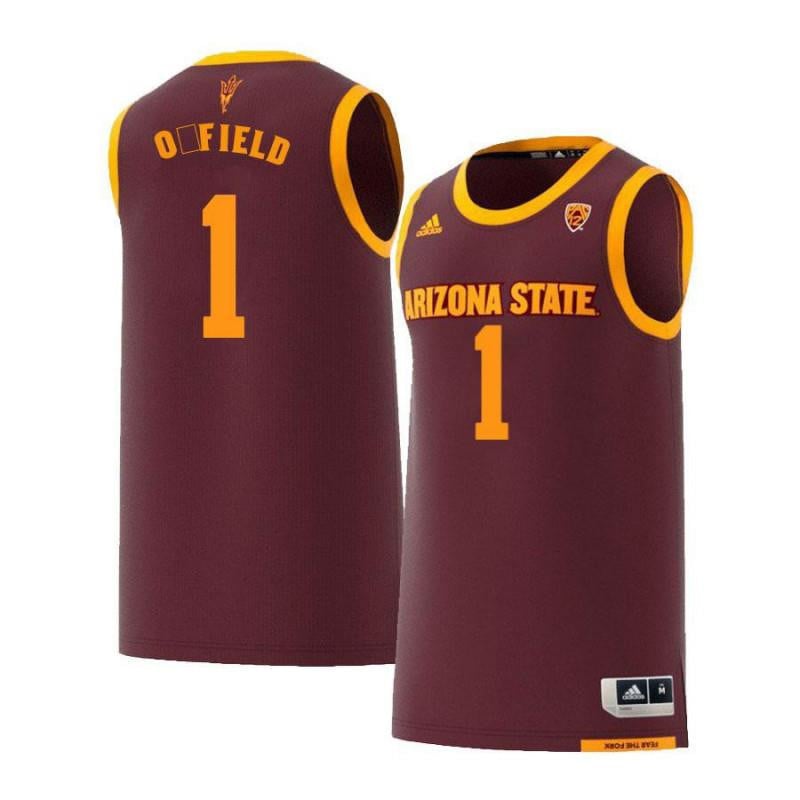 Men 1 Maurice Ofield Maroon Retro Arizona State Sun Devils Basketball Jersey
