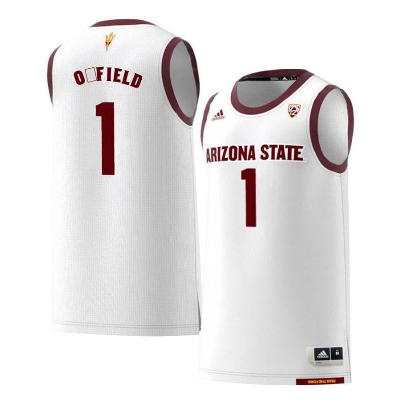 Men 1 Maurice Ofield White Retro Arizona State Sun Devils Basketball Jersey