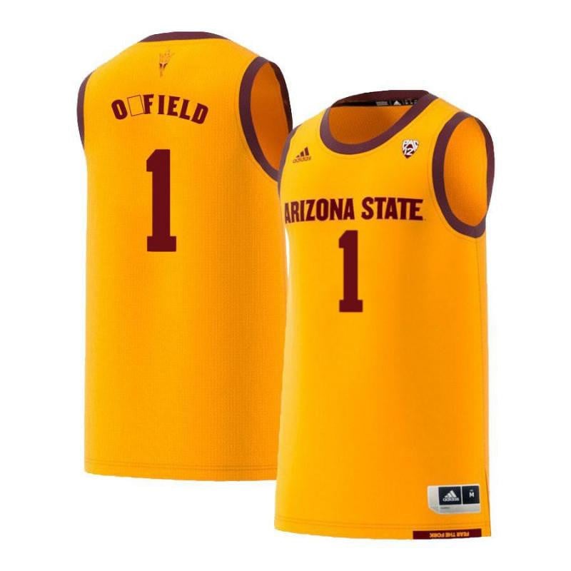 Men 1 Maurice Ofield Yellow Retro Arizona State Sun Devils Basketball Jersey