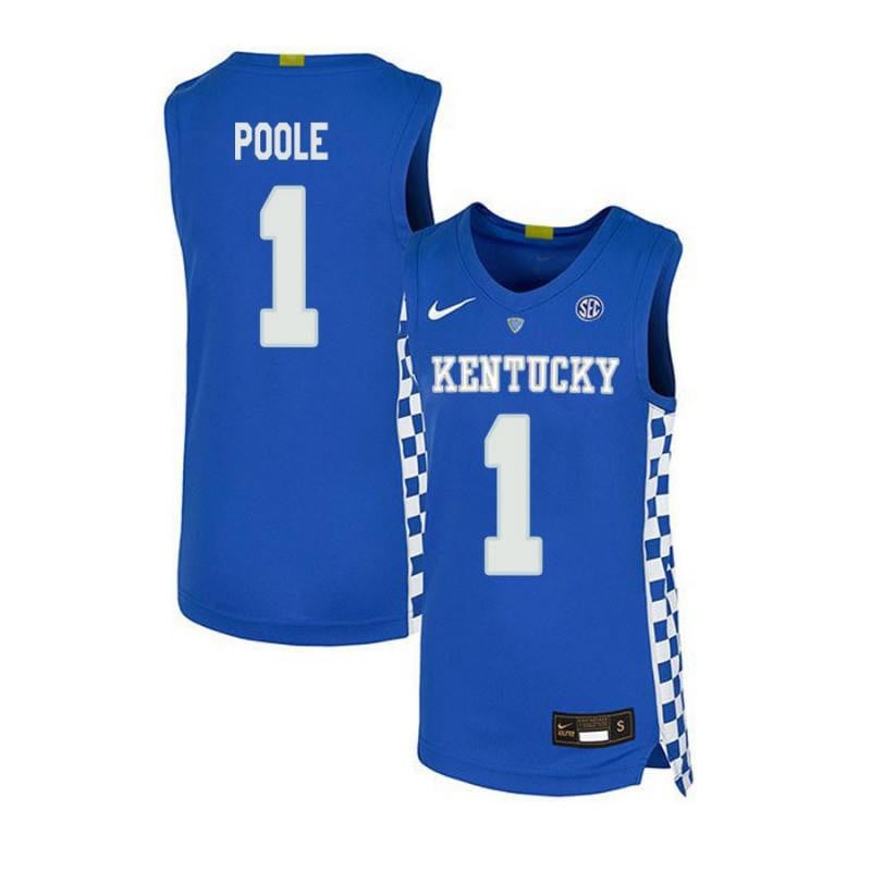 Men 1 Stacey Poole Royal Blue Elite Kentucky Wildcats Basketball Jersey