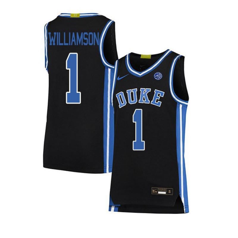 Men 1 Zion Williamson Black Elite Duke Blue Devils Basketball Jersey