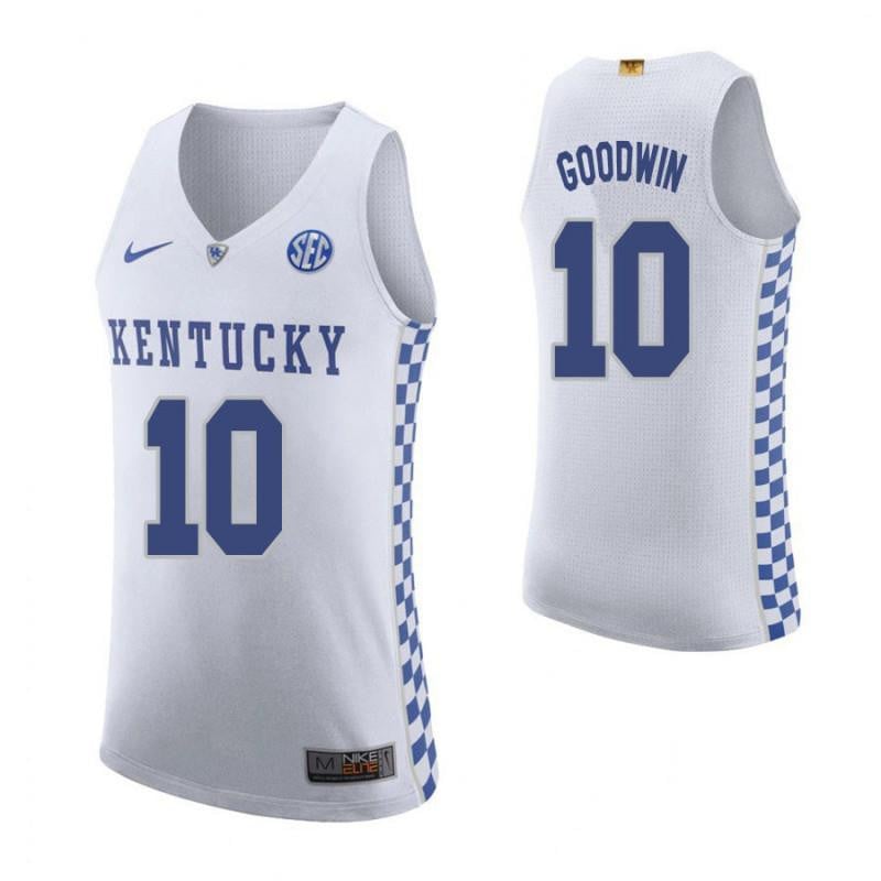 Men 10 Archie Goodwin Road White Elite Kentucky Wildcats Basketball Jersey