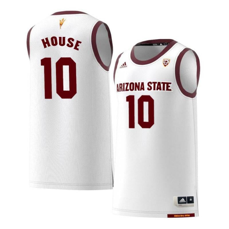 Men 10 Jaelen House White Retro Arizona State Sun Devils Basketball Jersey