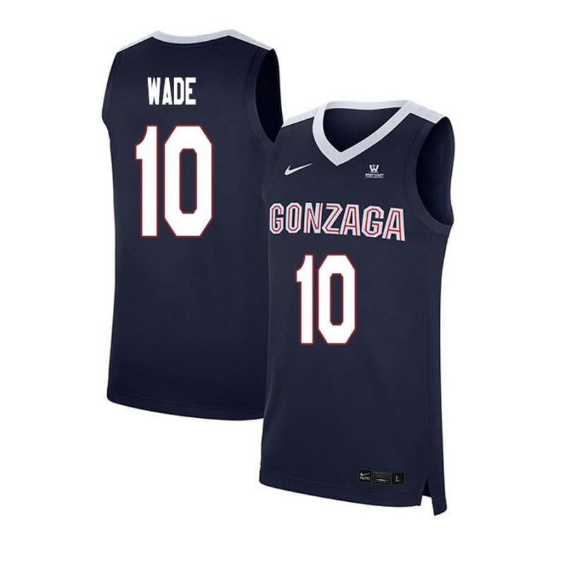 Men 10 Jesse Wade Navy Elite Gonzaga Bulldogs Basketball Jersey