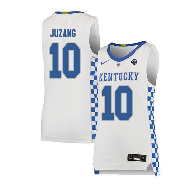 Men 10 Johnny Juzang White Elite Kentucky Wildcats Basketball Jersey