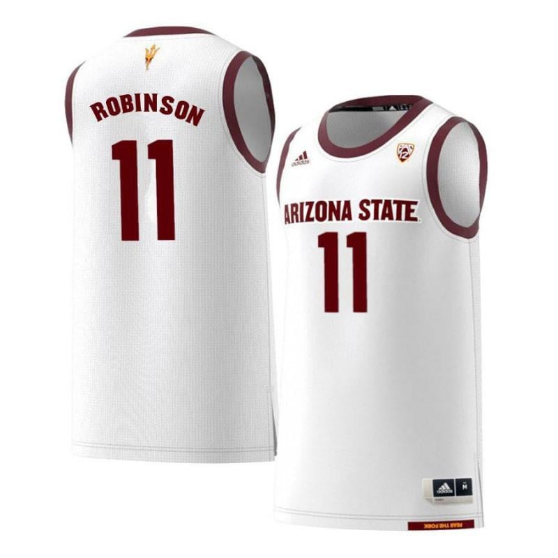 Men 11 Calaen Robinson White Retro Arizona State Sun Devils Basketball Jersey