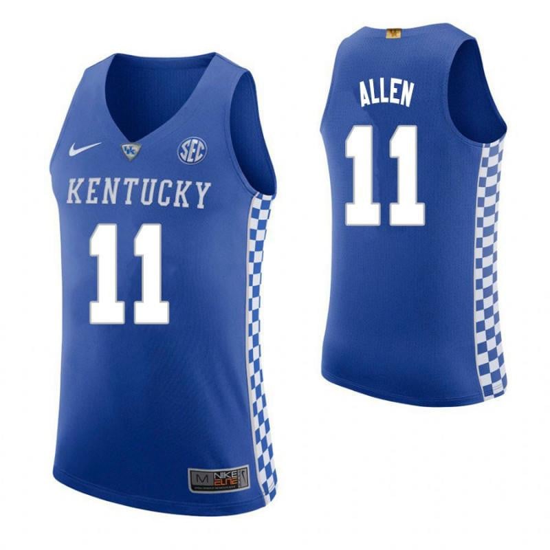 Men 11 Dontaie Allen Home Blue Elite Kentucky Wildcats Basketball Jersey