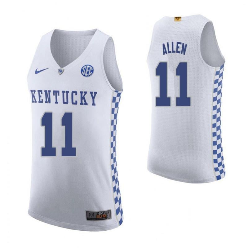 Men 11 Dontaie Allen Road White Elite Kentucky Wildcats Basketball Jersey