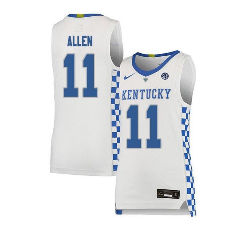 Men 11 Dontaie Allen White Elite Kentucky Wildcats Basketball Jersey