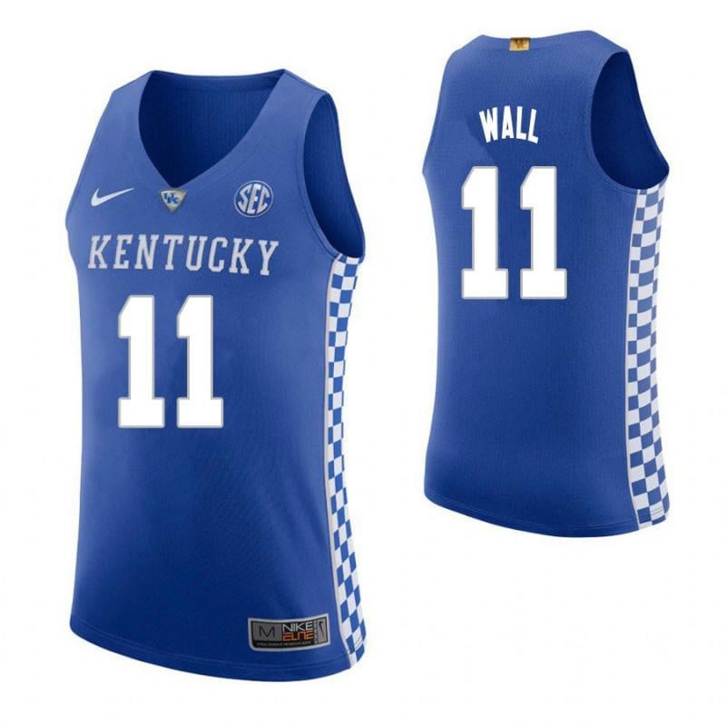Men 11 John Wall Home Blue Elite Kentucky Wildcats Basketball Jersey
