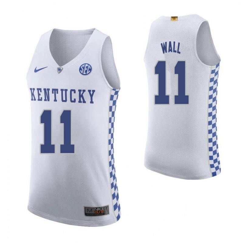 Men 11 John Wall Road White Elite Kentucky Wildcats Basketball Jersey