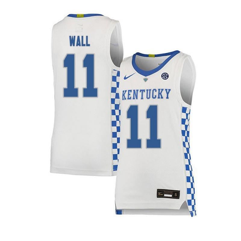 Men 11 John Wall White Elite Kentucky Wildcats Basketball Jersey