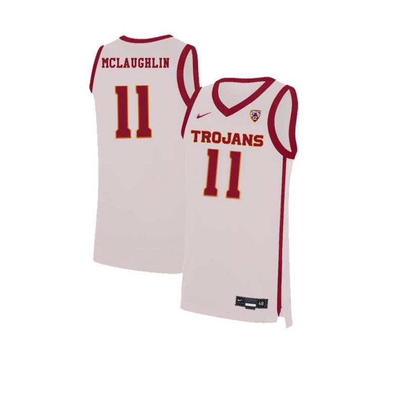Men 11 Jordan Mclaughlin White Elite Usc Trojans Basketball Jersey