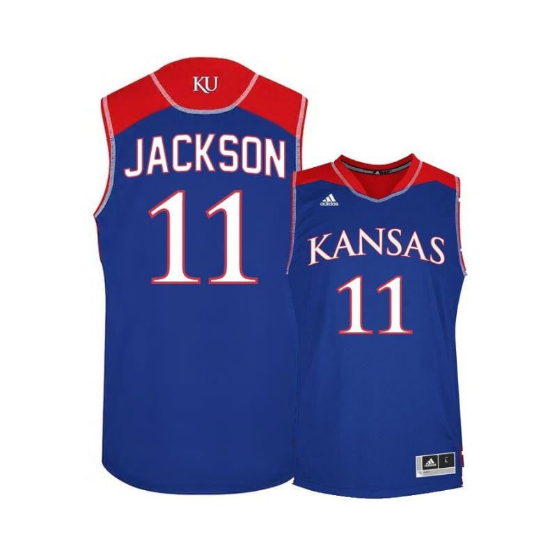 Men 11 Josh Jackson Blue Kansas Jayhawks Basketball Jersey