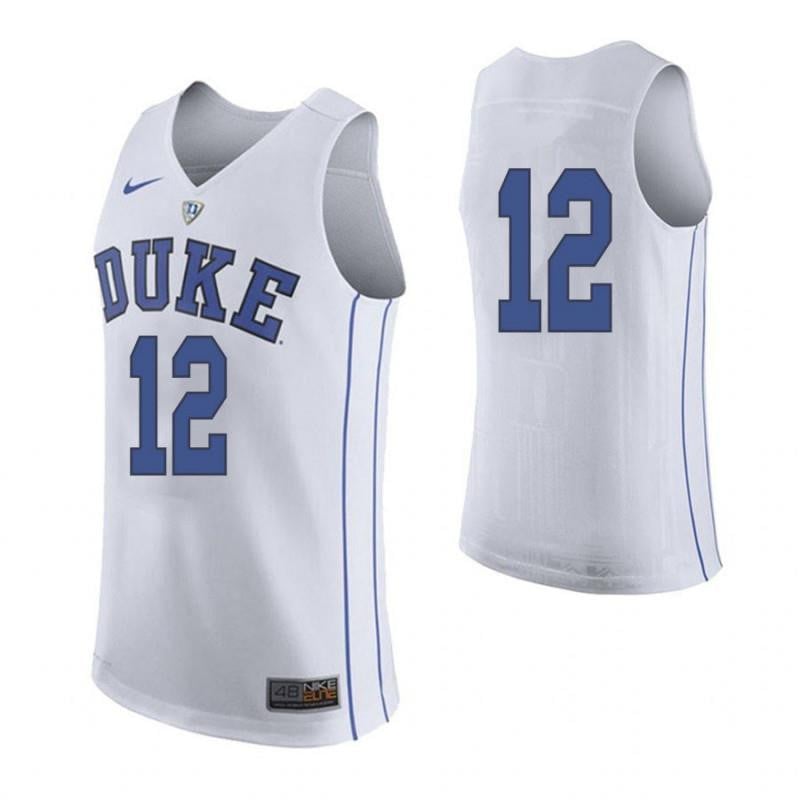 Men 12 Alex Murphy Road White Elite Duke Blue Devils Basketball Jersey