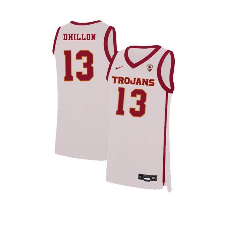 Men 13 Samer Dhillon White Elite Usc Trojans Basketball Jersey