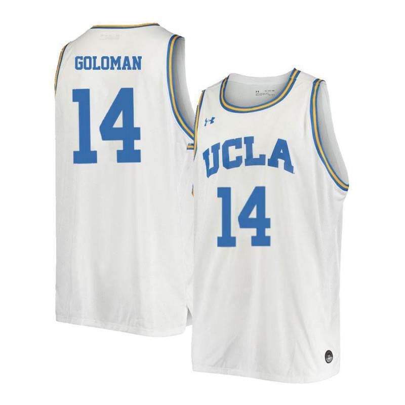 Men 14 Gyorgy Goloman White Retro Elite Ucla Bruins Basketball Jersey
