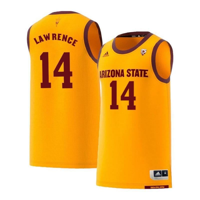 Men 14 Kimani Lawrence Yellow Retro Arizona State Sun Devils Basketball Jersey