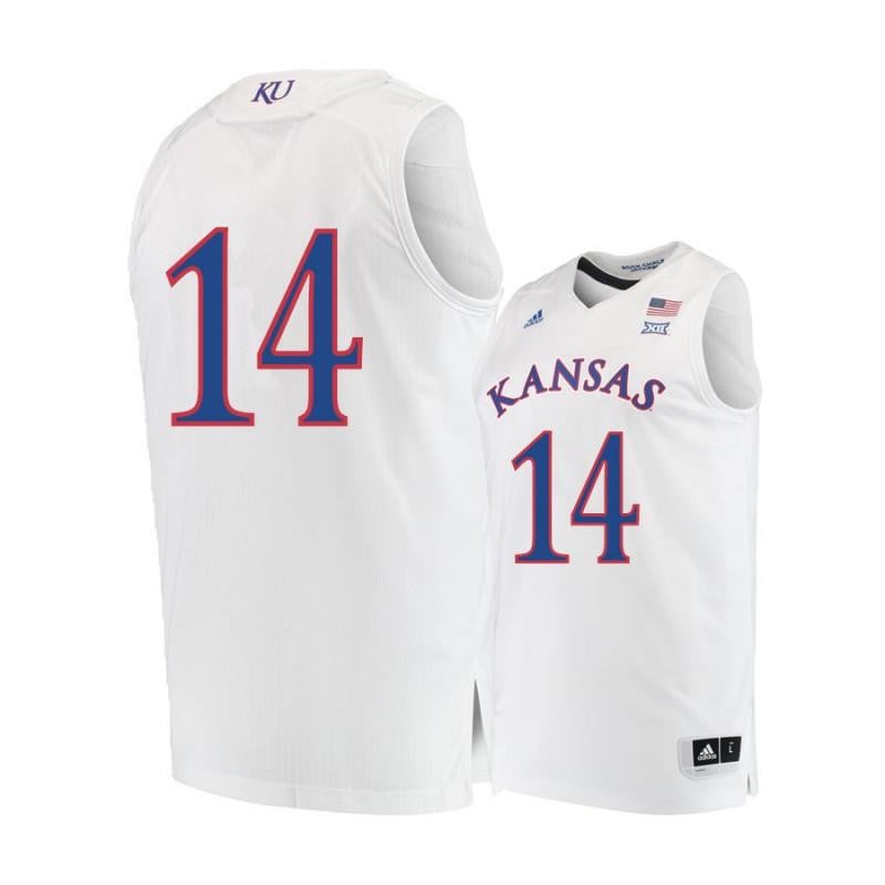Men 14 Malik Newman White Kansas Jayhawks Basketball Jersey