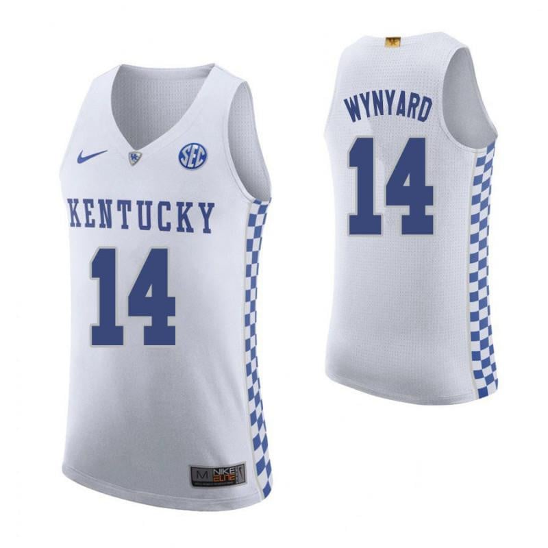 Men 14 Tai Wynyard Road White Elite Kentucky Wildcats Basketball Jersey