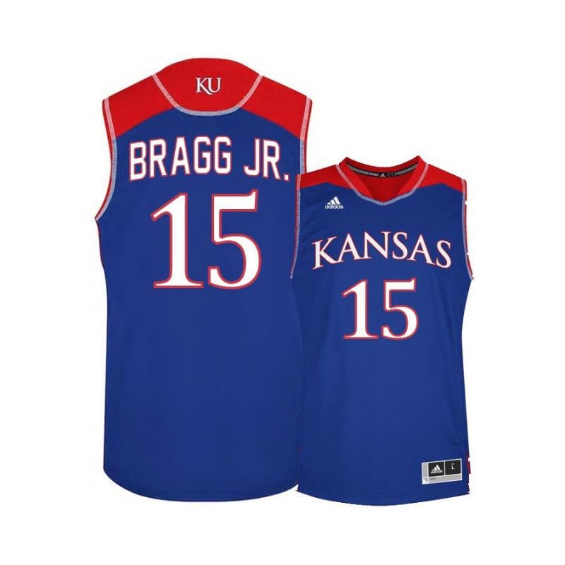 Men 15 Carlton Bragg Jr Blue Kansas Jayhawks Basketball Jersey