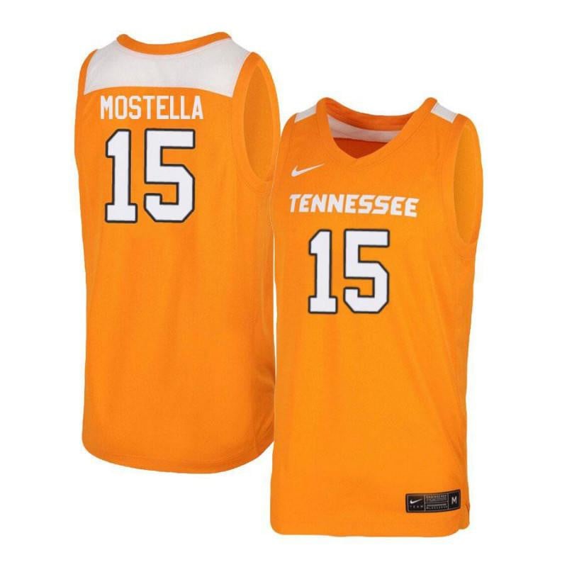Men 15 Detrick Mostella Orange White Elite Tennessee Volunteers Basketball Jersey