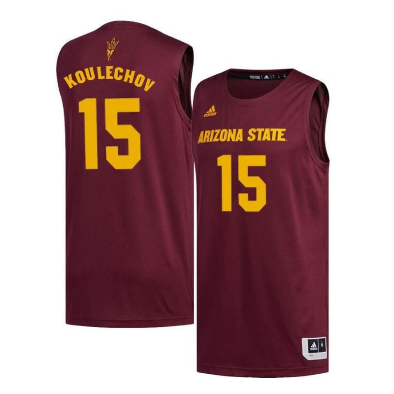 Men 15 Egor Koulechov Maroon Arizona State Sun Devils Basketball Jersey