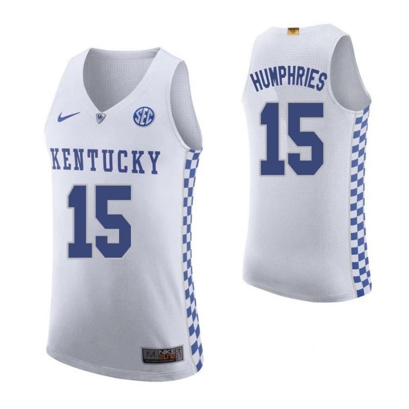 Men 15 Isaac Humphries Road White Elite Kentucky Wildcats Basketball Jersey
