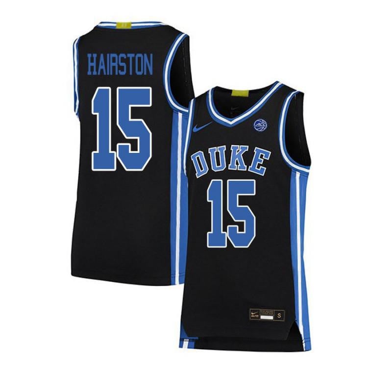 Men 15 Josh Hairston Black Elite Duke Blue Devils Basketball Jersey