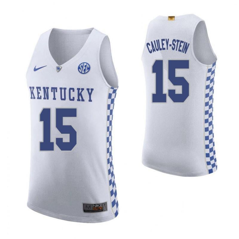 Men 15 Willie Cauley-stein Road White Elite Kentucky Wildcats Basketball Jersey