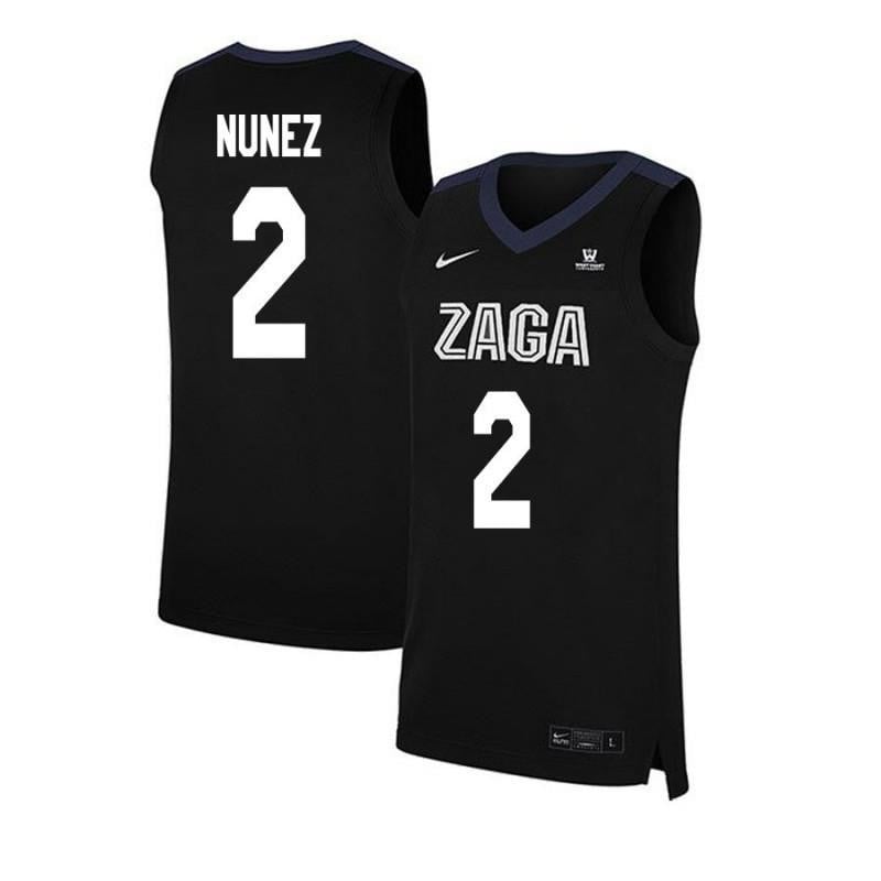 Men 2 Angel Nunez Black Elite Gonzaga Bulldogs Basketball Jersey